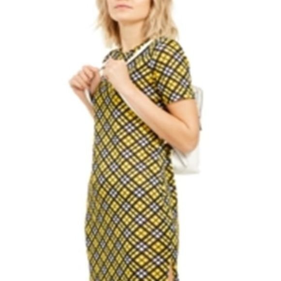 Michael Kors Women's Plaid Maxi Dress Yellow Size Medium - Picture 2 of 3